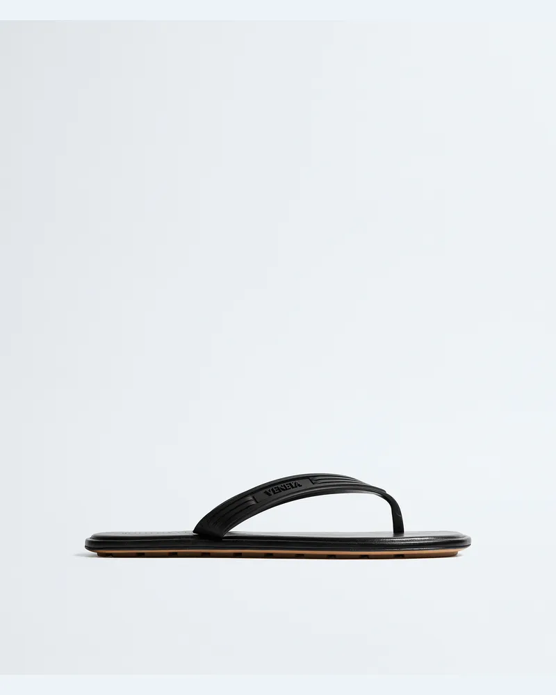 Bottega Veneta Flache Sampieri Zehenstegsandale - Schwarz - Damen 100% Thermoplastisches Polyurethan Schwarz