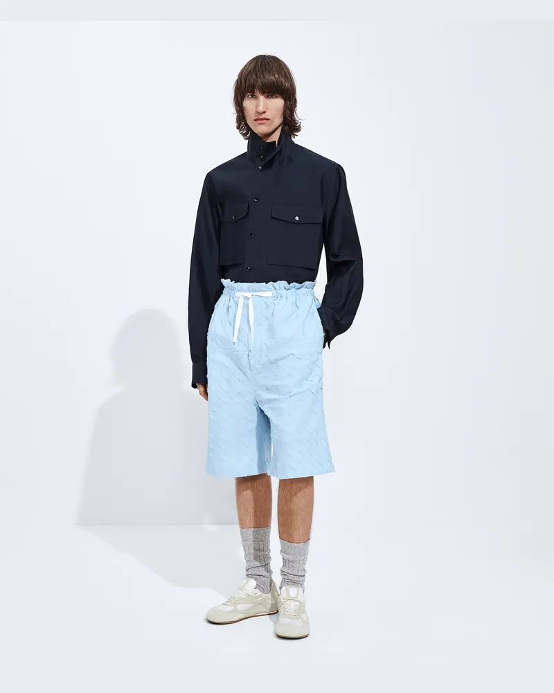 Bottega Veneta Shorts aus Intrecciato Baumwollpopeline-Blau - Herren Blau