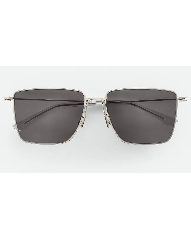 Bottega Veneta ltrathin Rechteckige Sonnenbrille As Metall Silver