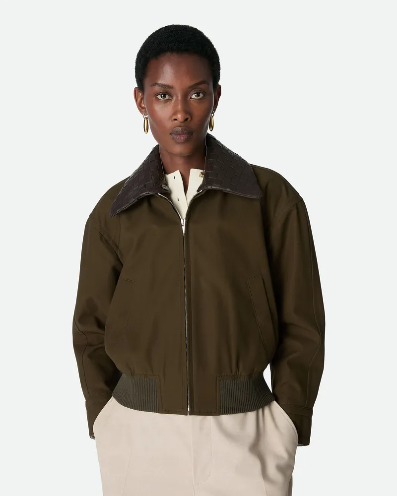 Bottega Veneta Blouson Aus Baumwolltwill Deep