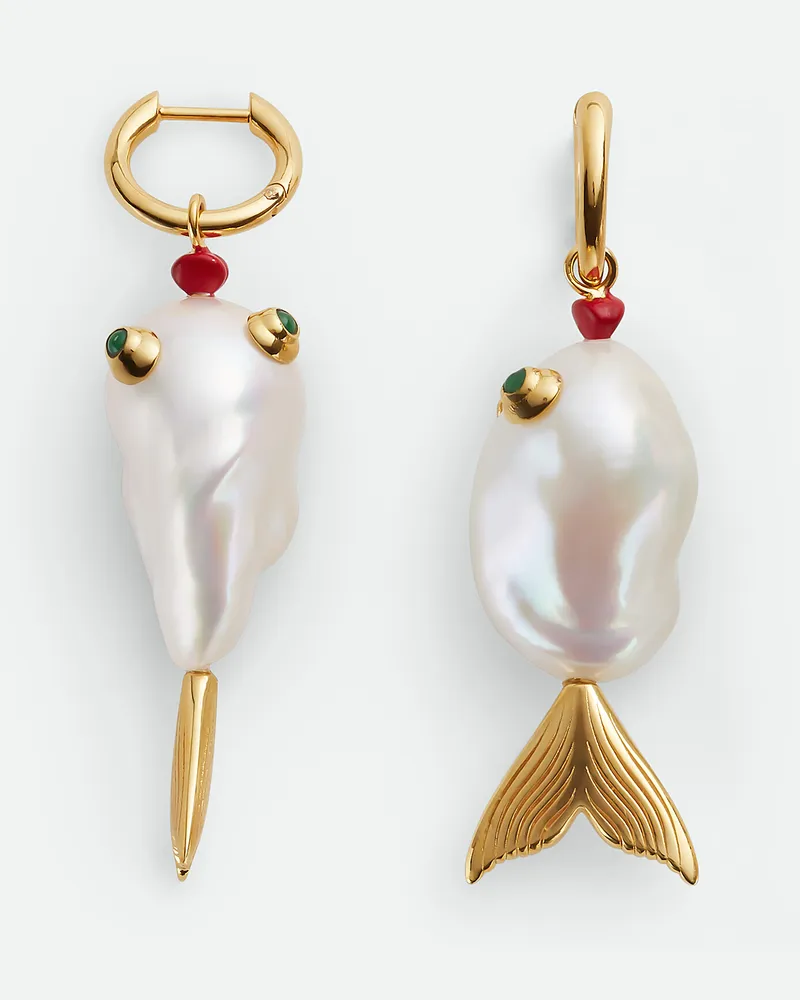 Bottega Veneta Fish Ohrringe White