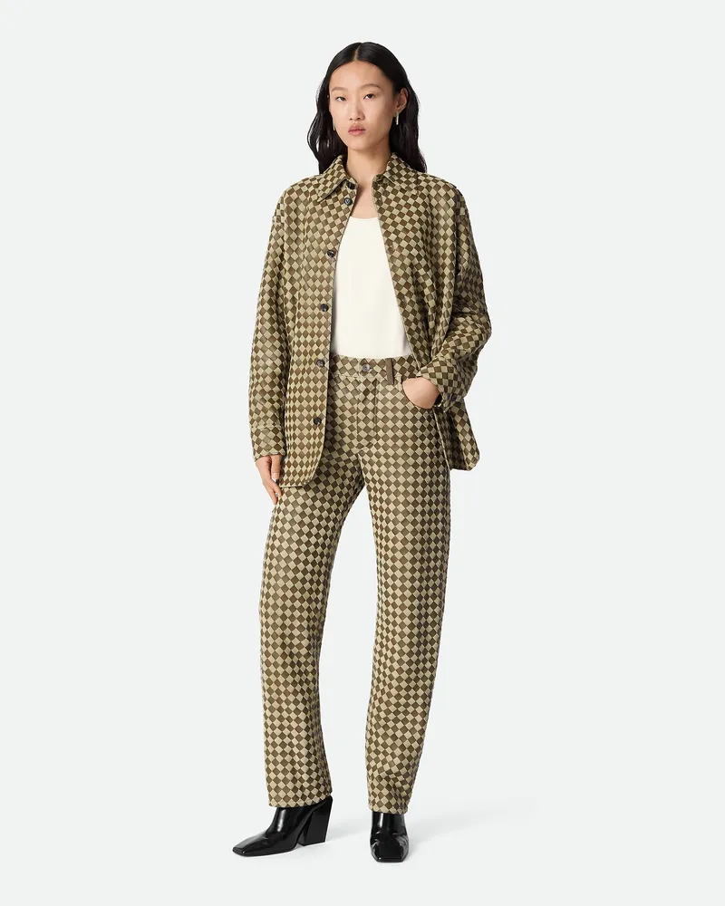 Bottega Veneta Hose Aus Intrecciato Leder Und Wildleder - Braun - Damen Lammleder Braun