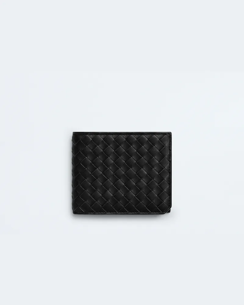 Bottega Veneta Intrecciato Piccolo Bi-fold Portemonnaie - Schwarz - Herren - 100 % Kalbsleder Schwarz