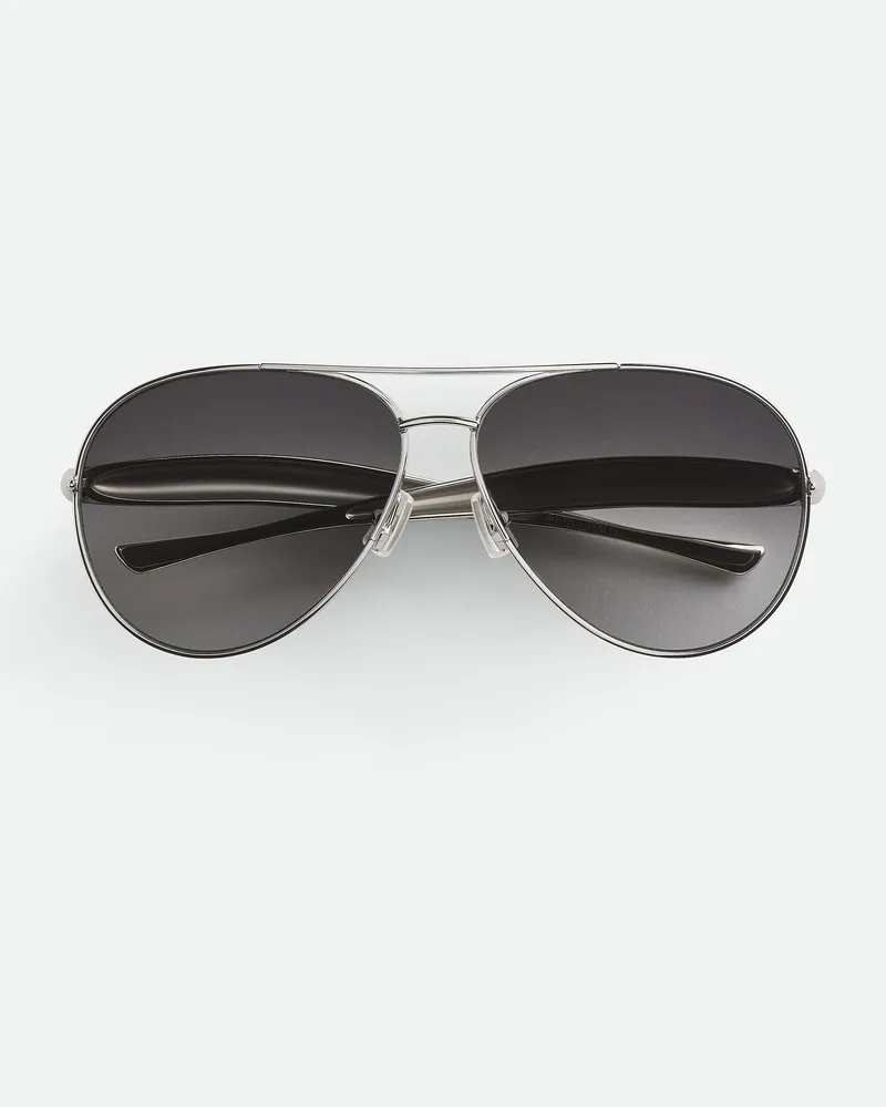 Bottega Veneta Sardine Aviator Sonnenbrille - Silver - Unisex Silver