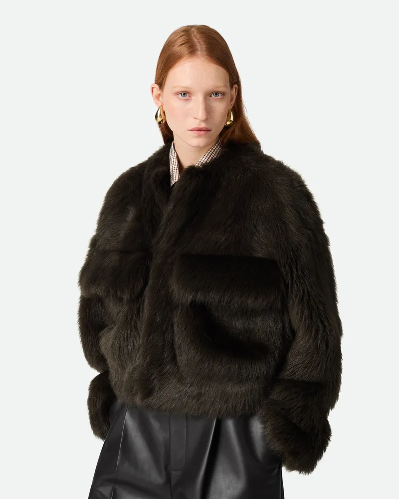 Bottega Veneta Cropped Blouson Aus Toscana-shearling - Grün - Damen Lammleder Grün
