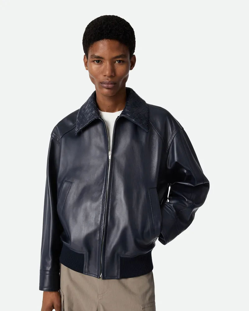 Bottega Veneta Lederblouson Navy