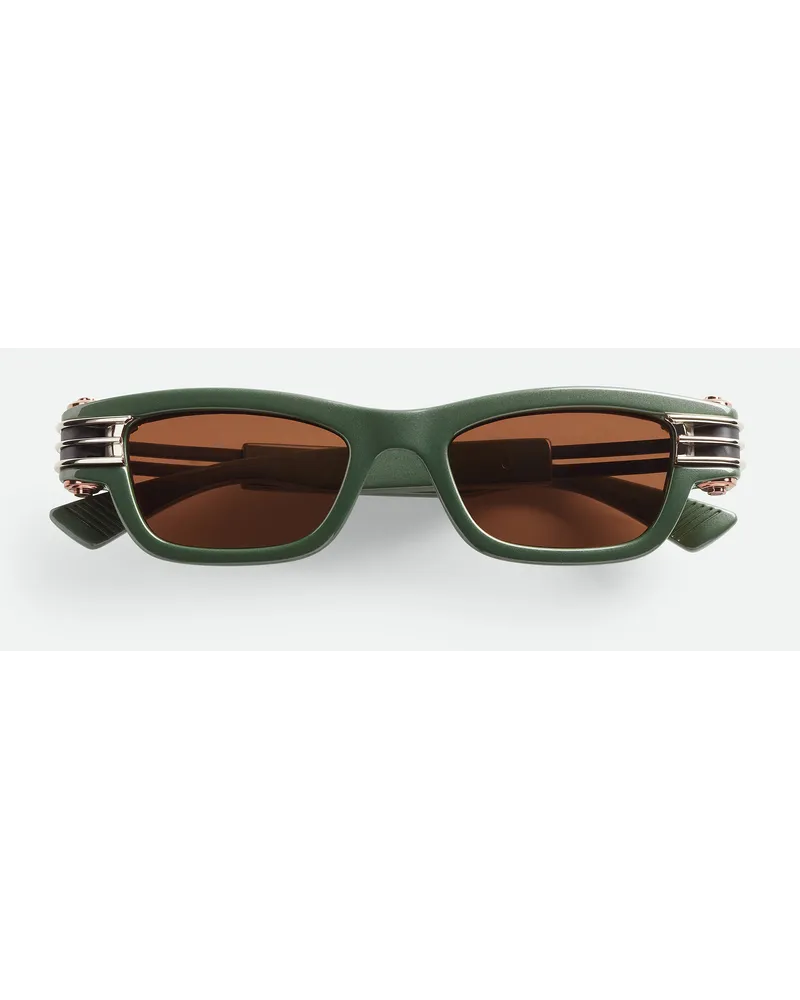 Bottega Veneta Bolt Sqare Sonnenbrille Green