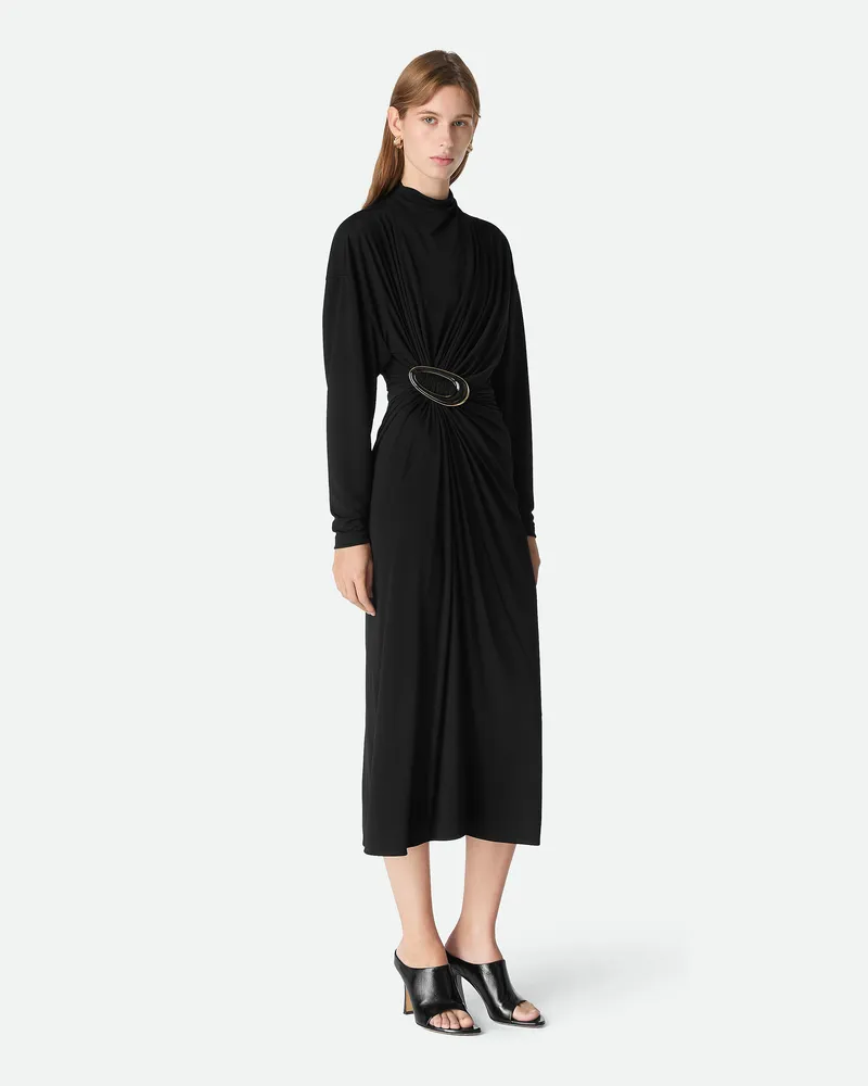 Bottega Veneta Kleid Aus Viskosejersey-crêpe Black