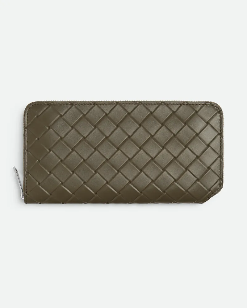 Bottega Veneta Intrecciato Stamp Portemonnaie Mit Umlaufendem Zip Cypress