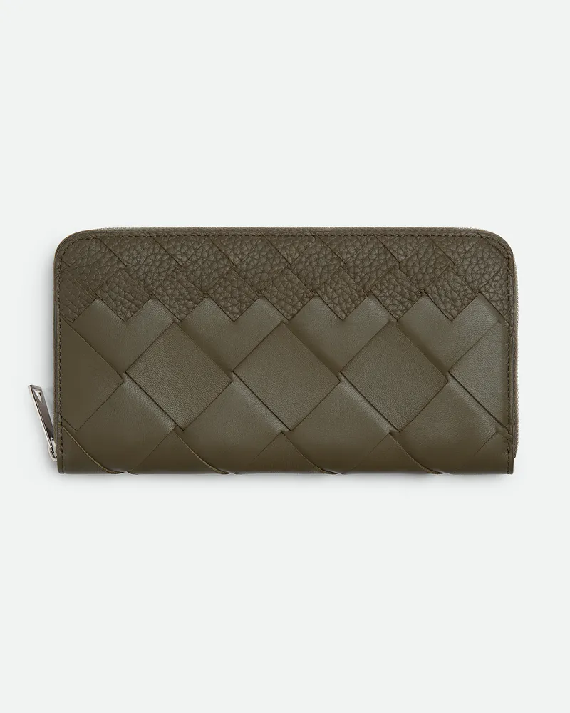Bottega Veneta Intrecciato Portemonnaie Mit Umlaufenden Zip Cypress