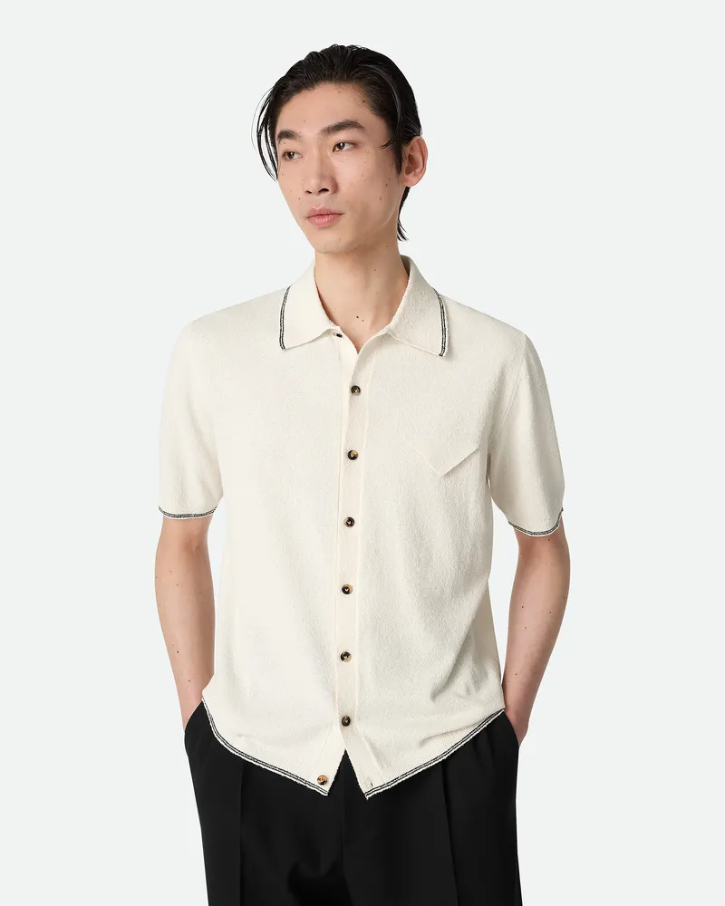 Bottega Veneta Hemd Au Baumwollbouclé White