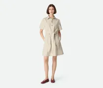 Kleid aus Baumwolle und Leinen-Braun - Damen