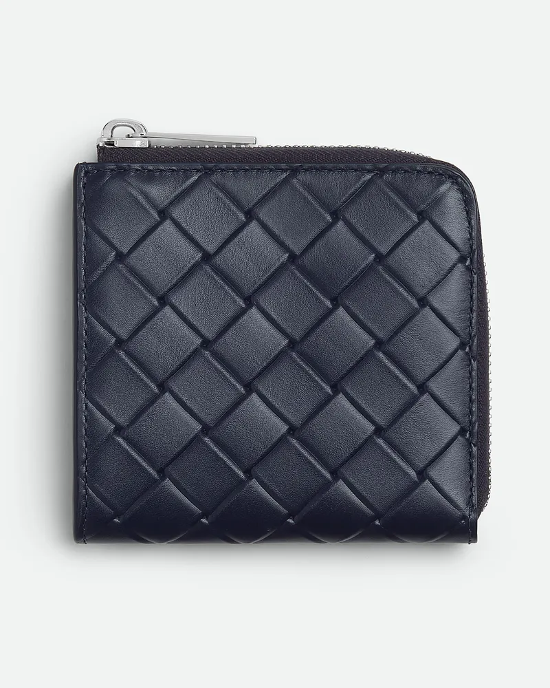 Bottega Veneta Quadratisches Intrecciato Stamp Portemonnaie Mit Umlaufendem Zip - Blau - Herren Blau