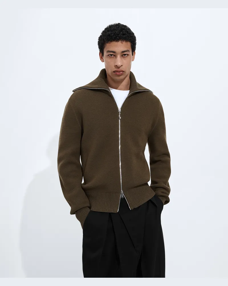 Bottega Veneta Cardigan Aus Wolle Und Baumwolle Mit Zip - Braun - Herren 50% Wolle & 50% Baumwolle Braun
