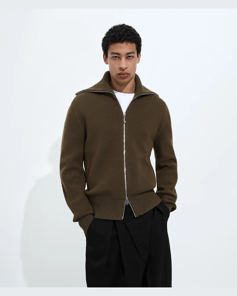 Bottega Veneta Cardigan Aus Wolle Und Baumwolle Mit Zip - Braun - Herren 50% Wolle & 50% Baumwolle Braun