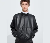 Lederjacke-Schwarz - Herren