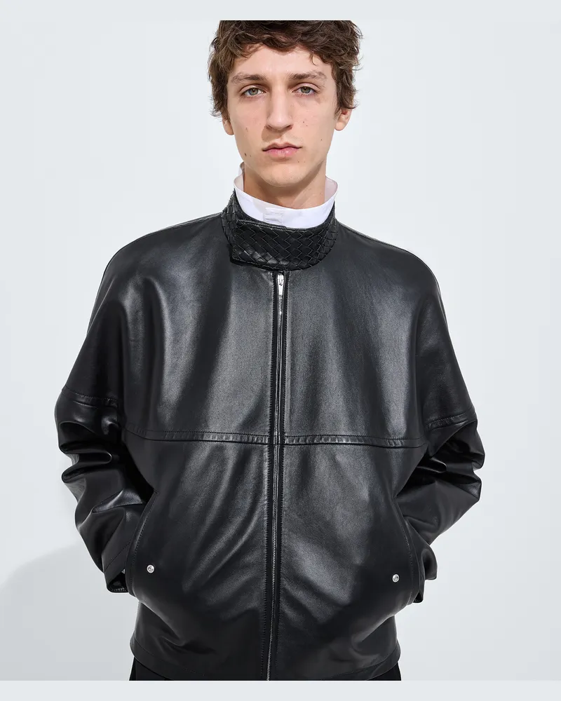 Bottega Veneta Lederjacke-Schwarz - Herren Schwarz