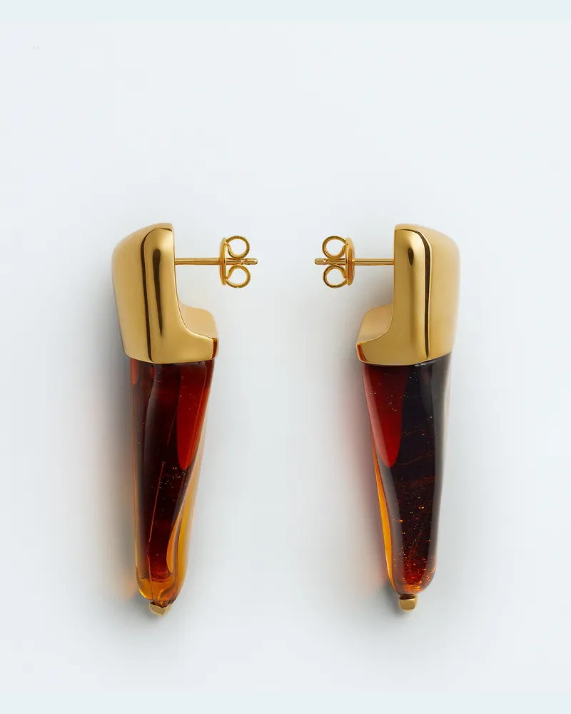 Bottega Veneta Große Prisma Ohrringe - Bordeaux - Damen - 70% Sterlingsilber & 30% Glas Bordeaux