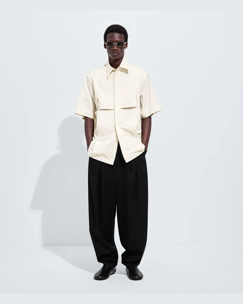 Bottega Veneta Hemd aus Macro Intreccio Baumwolle-Weiss - Herren Weiss