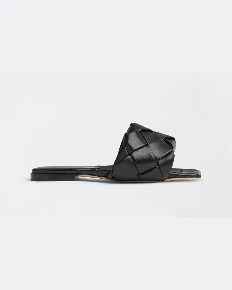 Bottega Veneta Lido Flache Sandale - Schwarz - Damen Lammleder Schwarz