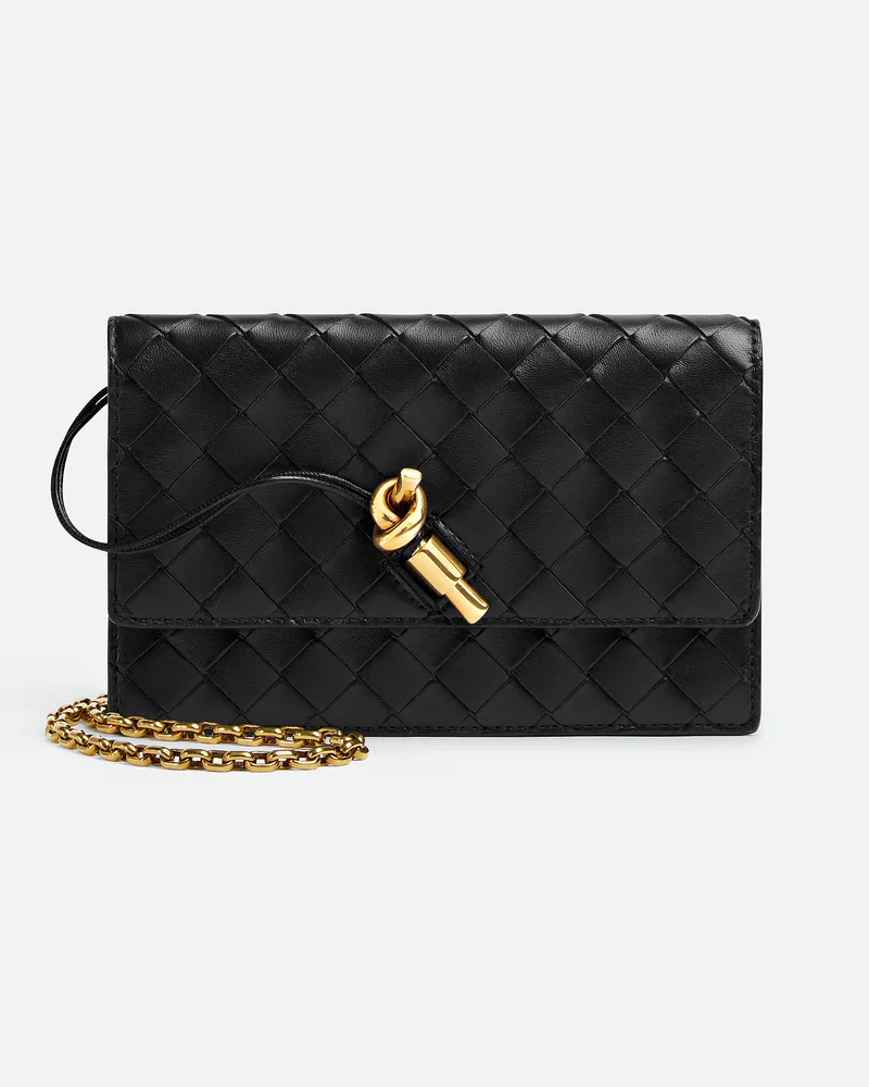 Bottega Veneta Andiamo Pouch Mit Kette Black