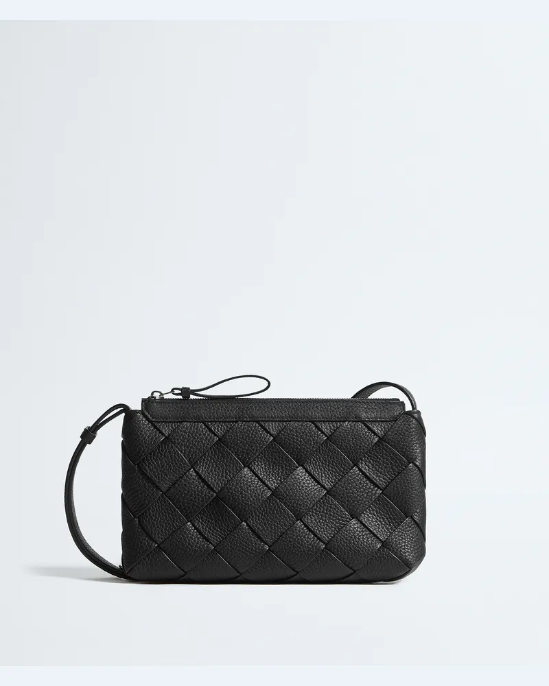 Bottega Veneta Diago Messenger Mit Zip - Schwarz - Herren - 100% Kalbsleder Schwarz