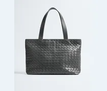 Kleine Intrecciato Tote mit Zip-Grau - Herren