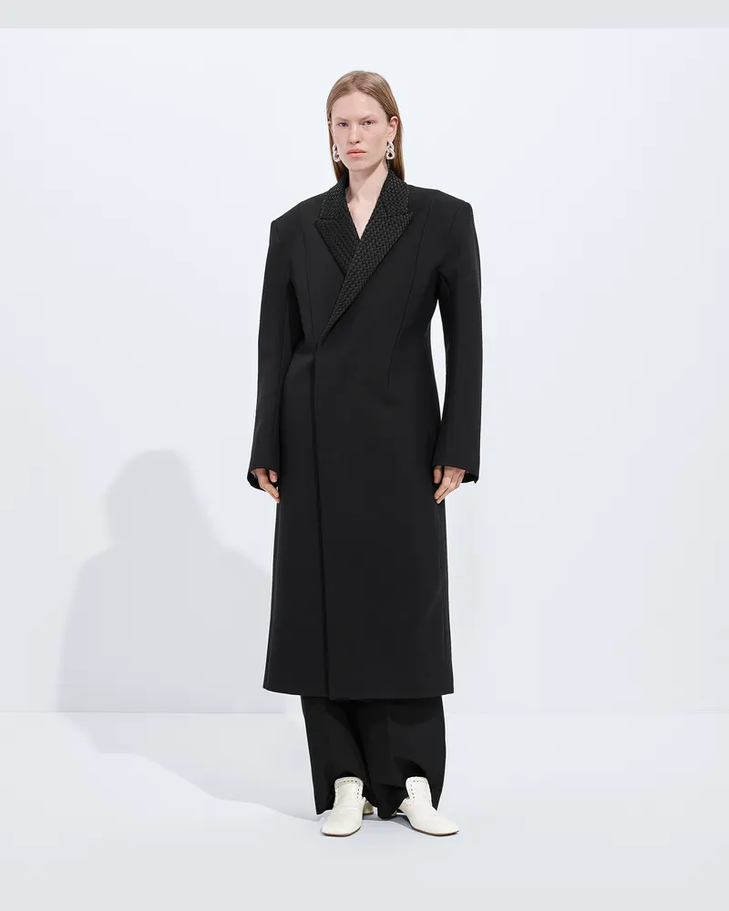 Bottega Veneta Mantel Aus Splittable Wool Und Mohair - Schwarz - Damen 69% Wolle, 30% Mohair & 1% Polyamid Schwarz