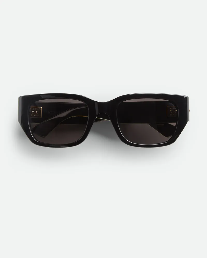 Bottega Veneta Quadratische Intrecciato Sonnenbrille-Schwarz - Unisex Schwarz