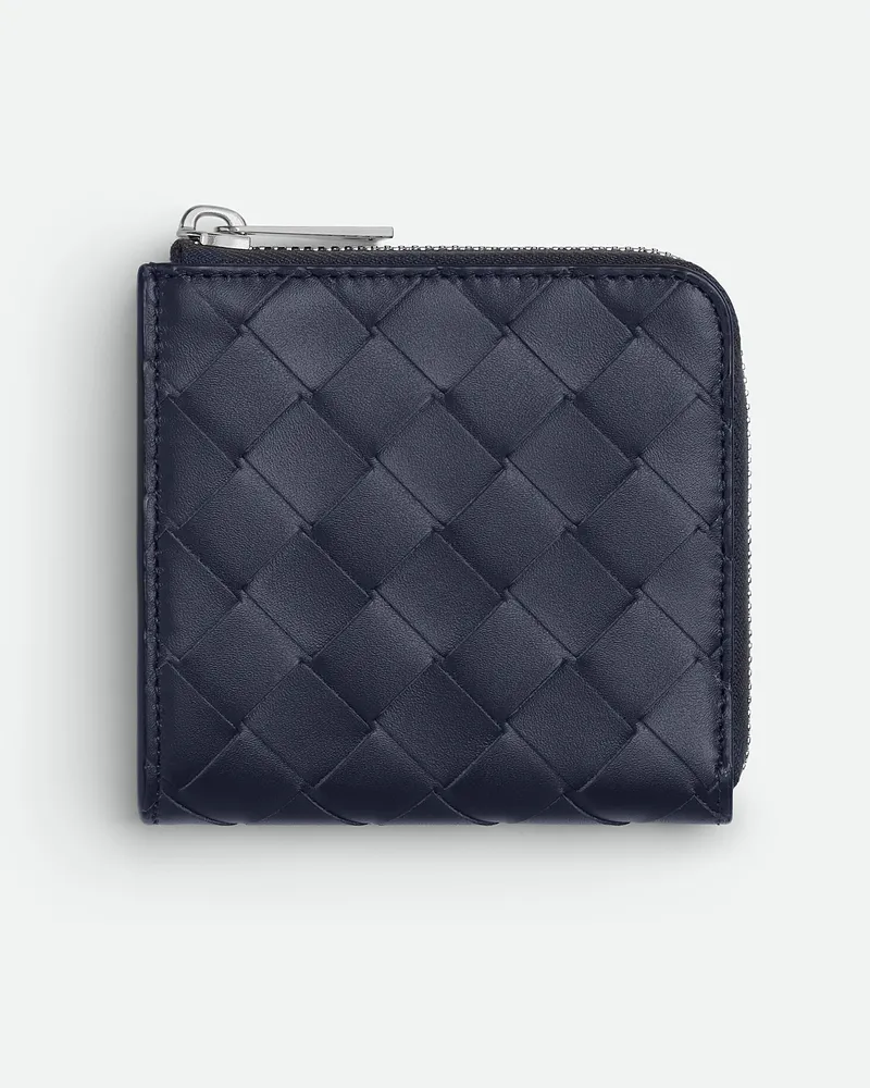 Bottega Veneta Intrecciato Sqare Portemonnaie Mit mlafendem Zip Abyss