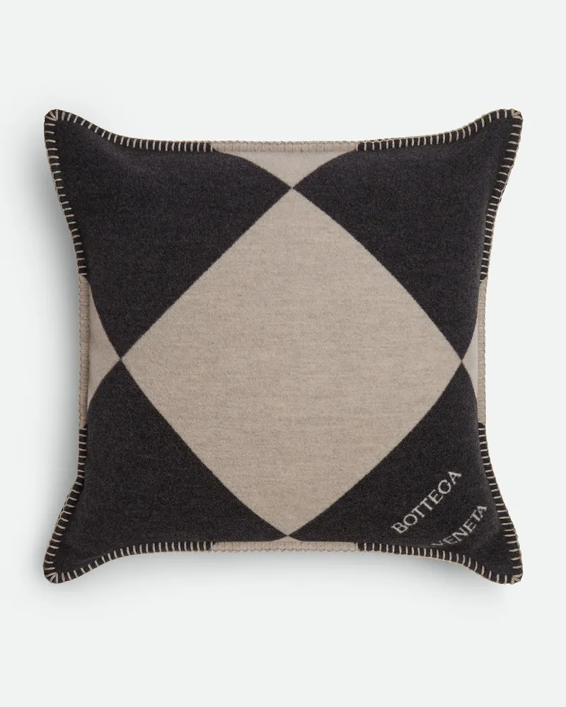 Bottega Veneta Kariertes Jacquard-kissen - Grau - Unisex Grau