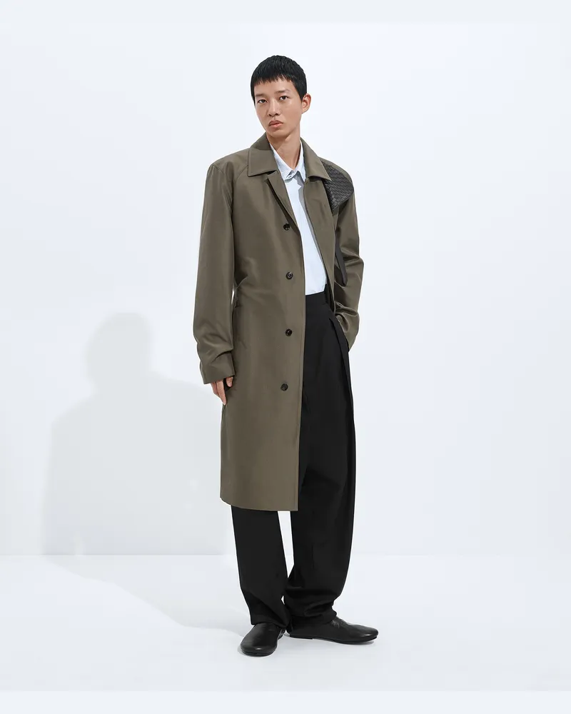 Bottega Veneta Trenchcoat aus Seide und Nylon-Grau - Herren Grau