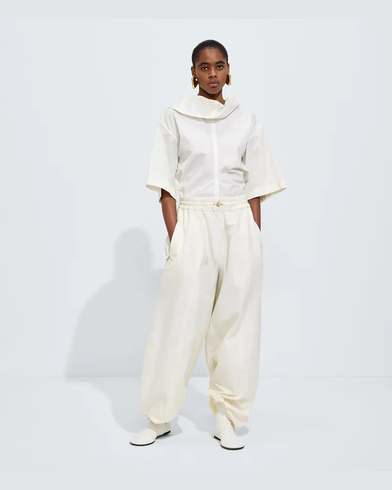 Bottega Veneta Hose aus kompakter Baumwolltoile-Weiss - Damen Weiss