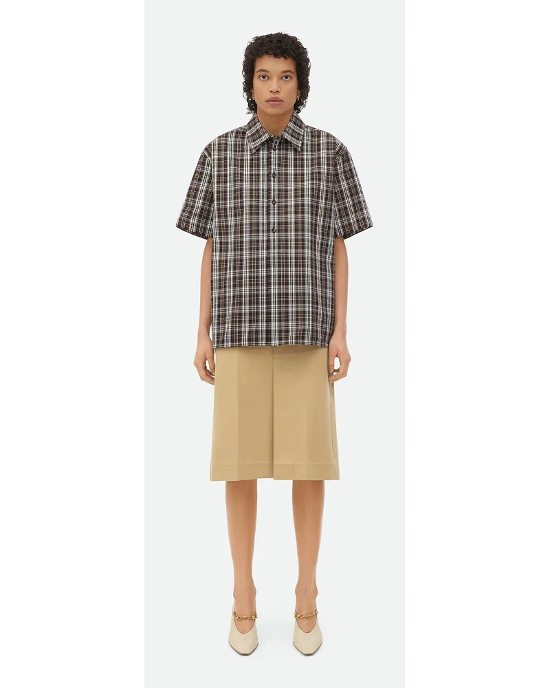 Bottega Veneta Kariertes Baumwollhemd Fondant
