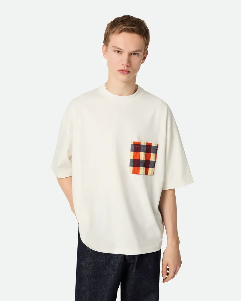 Bottega Veneta Tshirt Aus Weiche Bauwolljersey Chalk