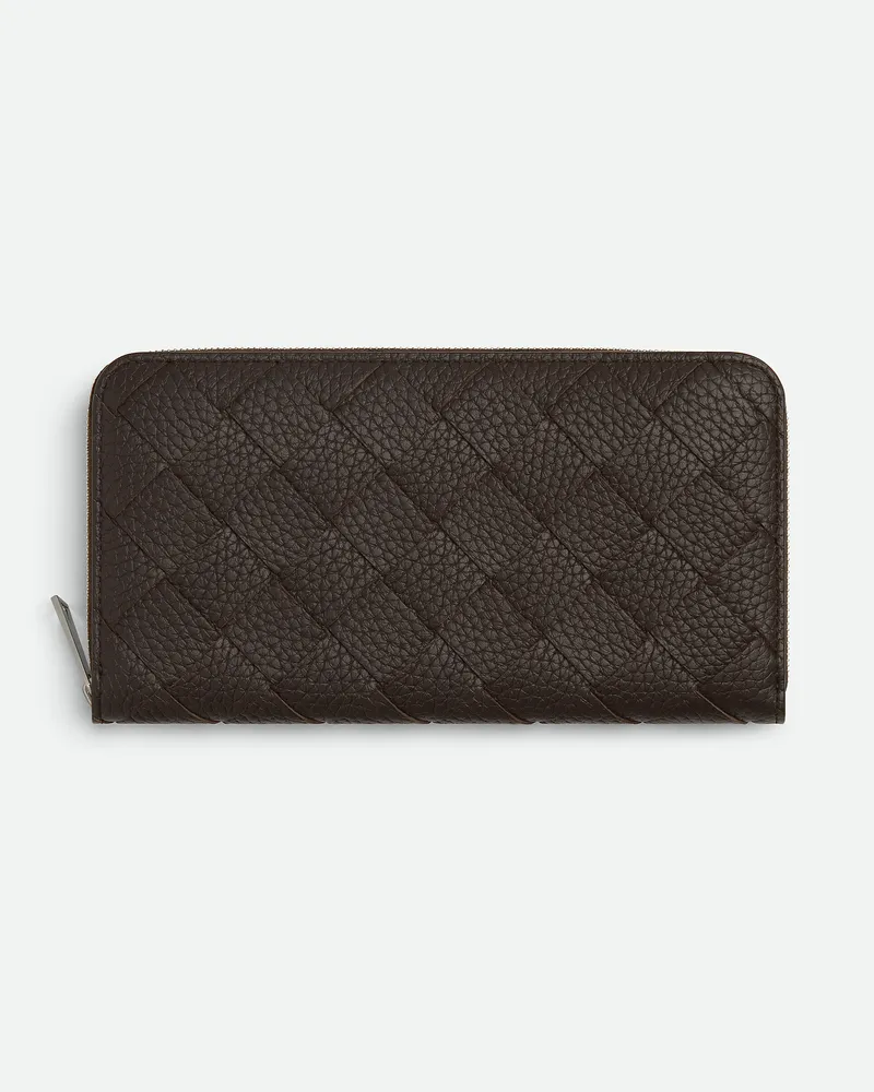 Bottega Veneta Intrecciato Portemonnaie Mit Umlaufenden Reißverschluss - Braun - Herren Braun