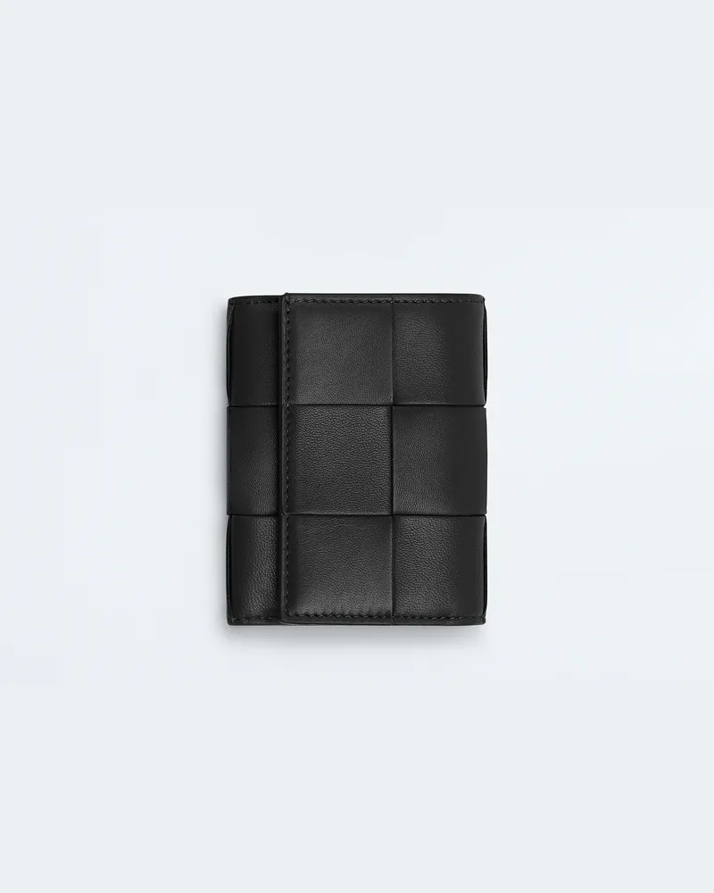 Bottega Veneta Cassette Tri-fold Portemonnaie Mit Zip - Schwarz - Damen - 100% Lammleder Schwarz