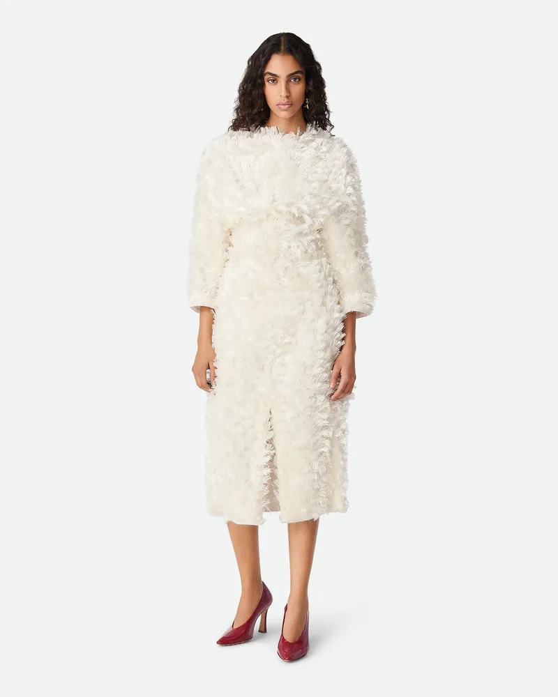 Bottega Veneta Kleid Aus Filcoupéviskose White