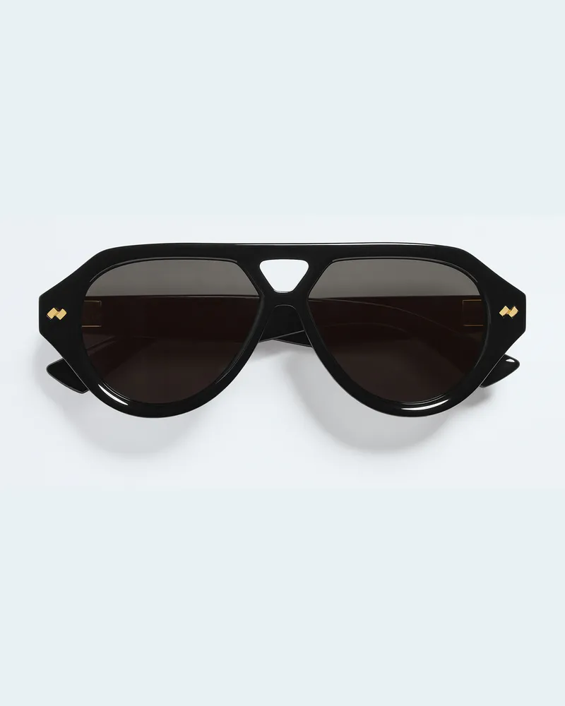 Bottega Veneta Dizzy Aviator-Sonnenbrille-Schwarz - Unisex Schwarz