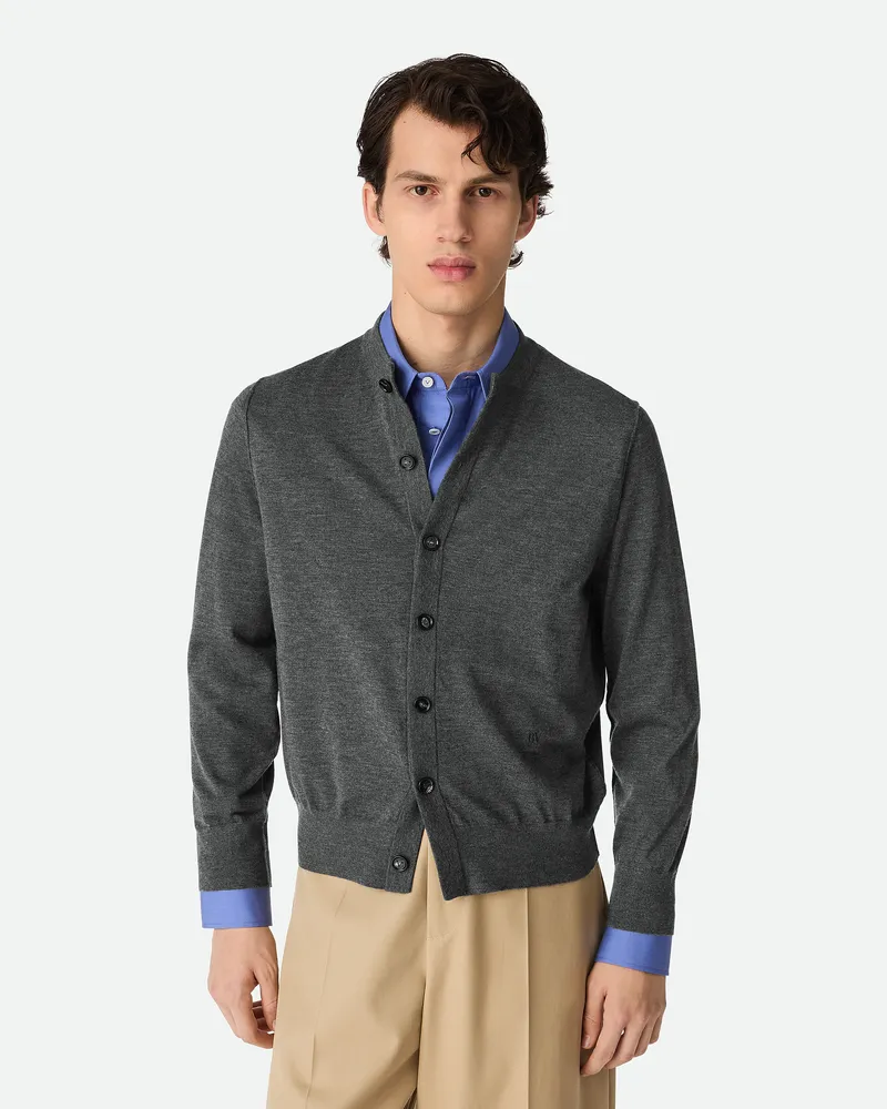 Bottega Veneta Cardigan Aus Leichtem, Feinem Kaschmir - Grau - Herren Kaschmir Grau