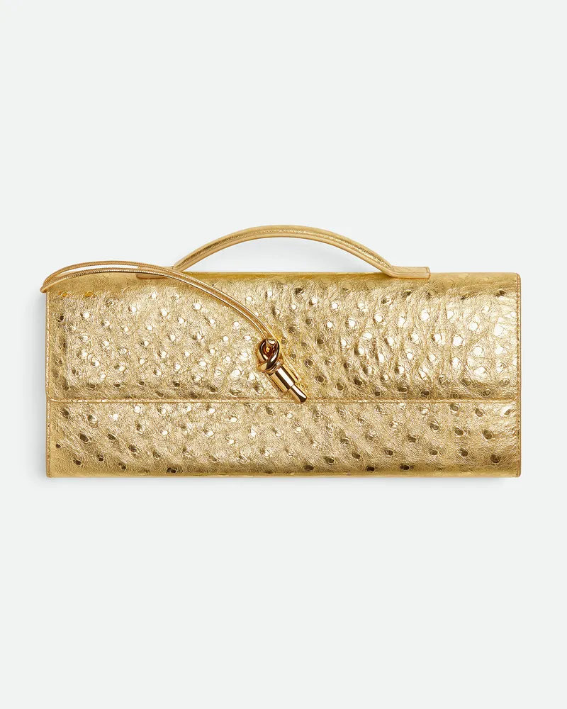 Bottega Veneta Andiamo Clutch - Gold - Damen - 100% Straußenleder Gold