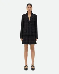 Bottega Veneta Karierte Jacke Aus Baumwollmouliné Blue