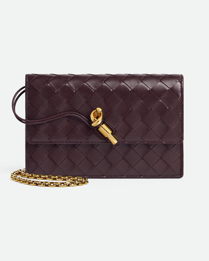 Bottega Veneta Andiamo Pouch Mit Kette - Bordeaux - Damen - 100 % Lammleder Bordeaux