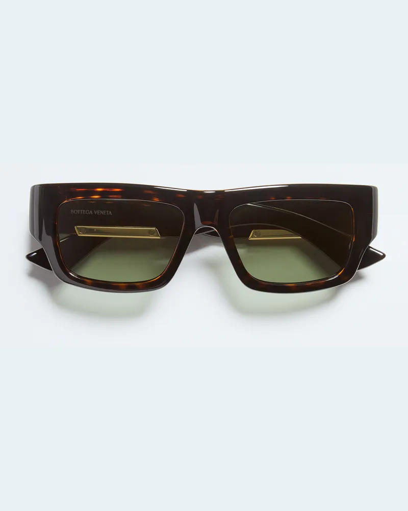 Bottega Veneta Rechteckige Dash Sonnenbrille - Grün - Unisex - 100 % Polyamid Grün