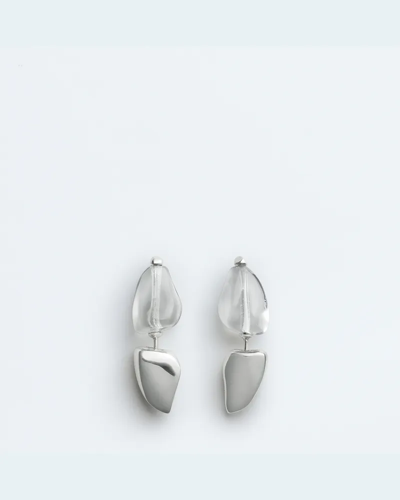 Bottega Veneta Prisma Ohrstecker - Silber - Damen - 70% Sterlingsilber & 30% Glas Silber