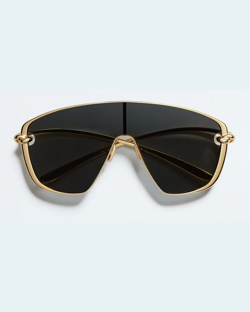 Bottega Veneta Knot Shield Sonnenbrille-Gold - Unisex Gold