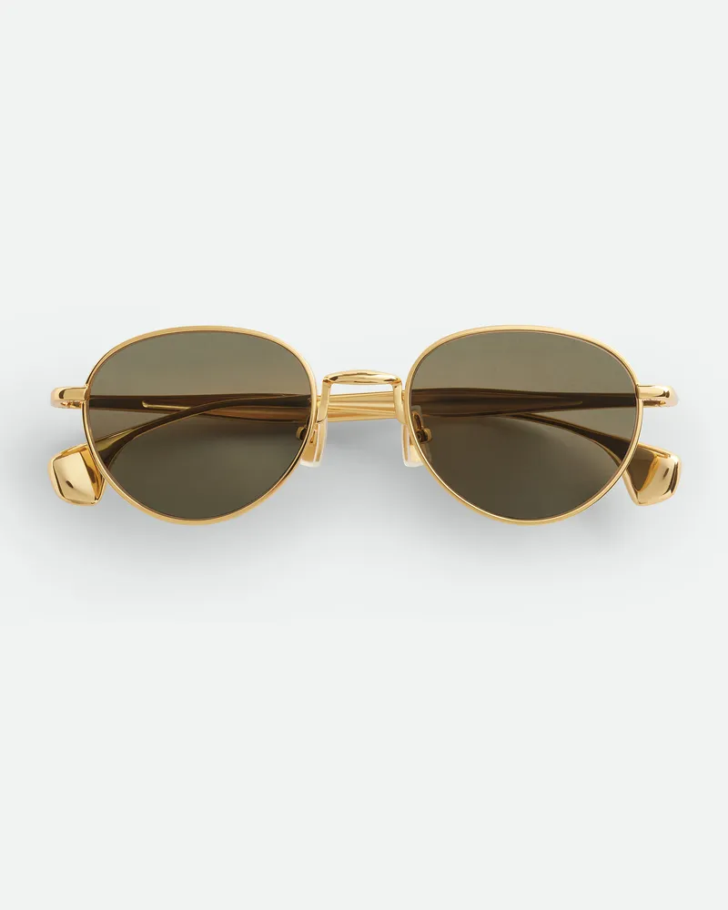Bottega Veneta Fin Panthos Sonnenbrille Gold
