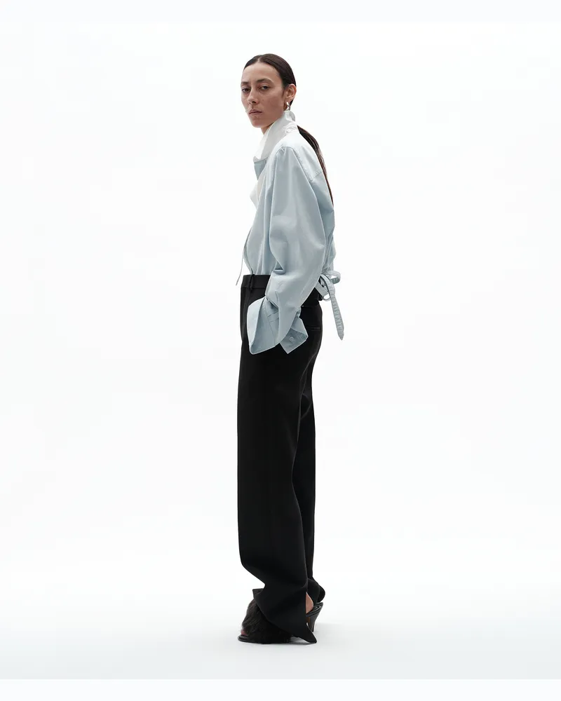 Bottega Veneta Hose aus Grain-de-Poudre-Wolle-Schwarz - Damen Schwarz