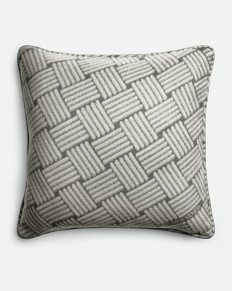 Bottega Veneta Kissen Aus Kaschmir Mit Intreccio Motiv - Grau - Unisex Grau