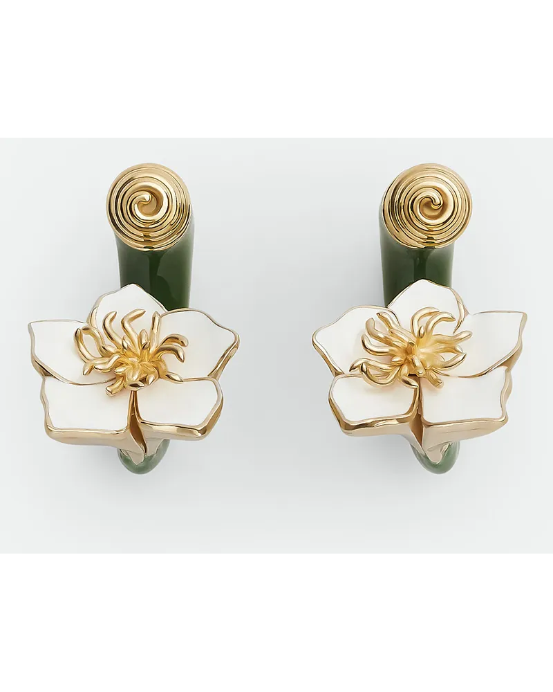 Bottega Veneta Flower Ohrringe Avocado
